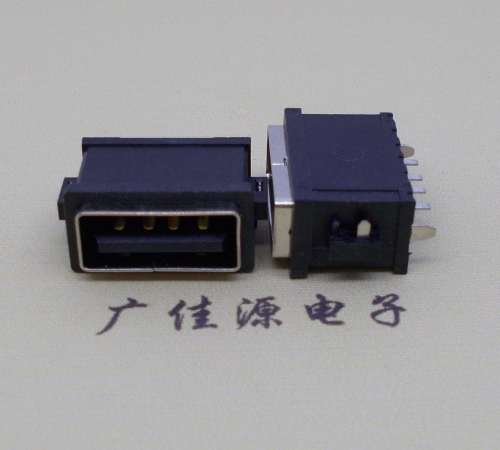 广东usb2.0立式防水母座直插4pinA口型防水IP67级