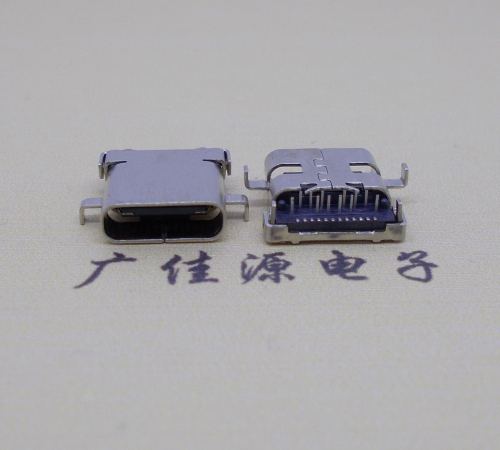 广东卧式沉板usb 3.1 type-c24p母座,端前插后贴smt连接器