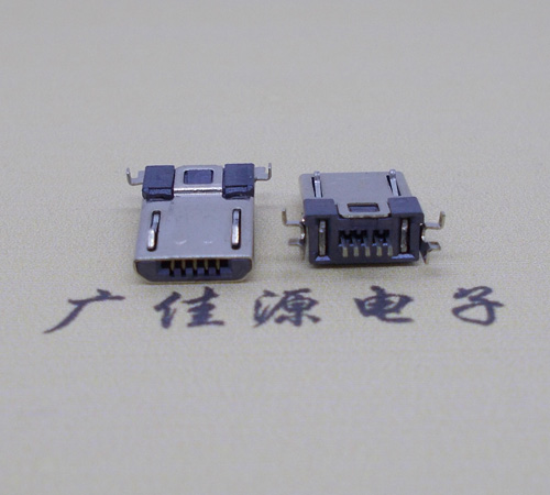广东Micro usb焊板式公头贴片SMT款无弹超薄