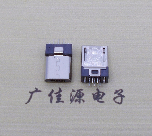 广东micro 5p短体公头夹板0.8无地脚