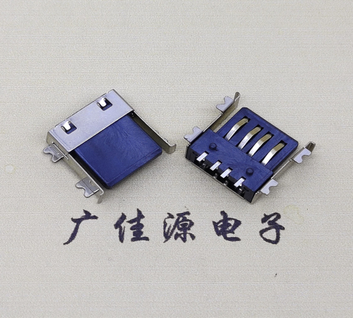 广东薄胶芯母座 USB2.0卧式贴板A母10.0短体接口连接器